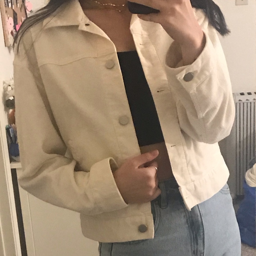 white corderoy jacket - Picture 2 of 3